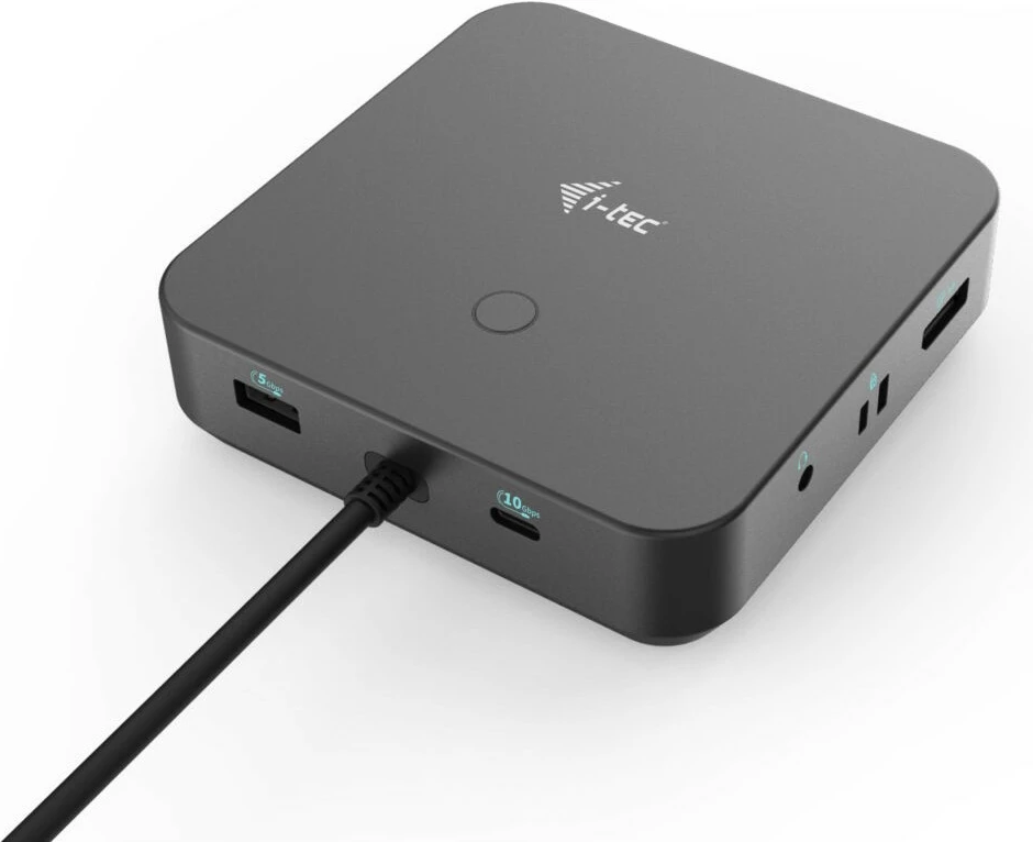 Docking postaja USB-C z HDMI, dvema DisplayPort, 100 W, 3× 4K, 10 Gbps, črna — I-Tec