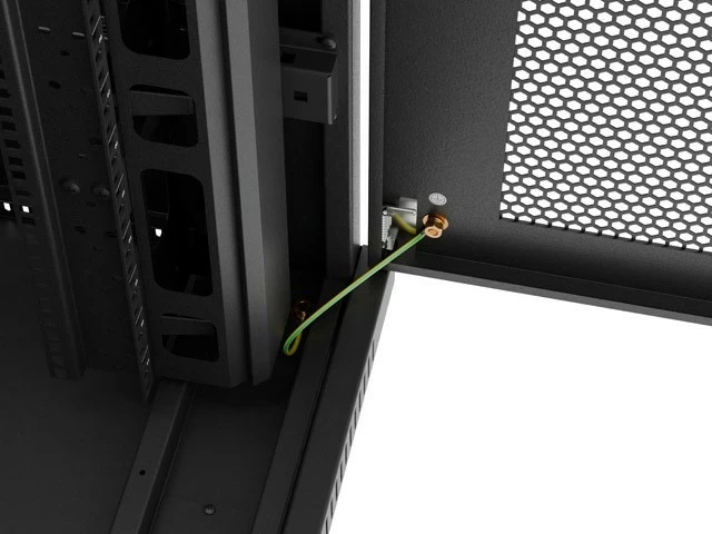 Računalniško ohišje rack 19" 47U 800x800 z perforiranimi vrati in LCD, LANBERG, črno