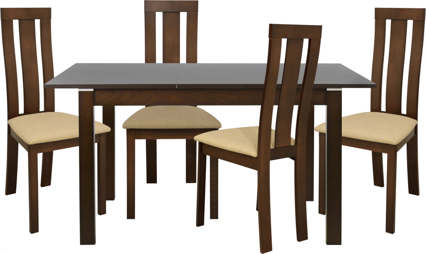 Set jedilne mize 5 kosov Miza 120+30Χ80Χ75 cm odprta & 4 stoli FH10050