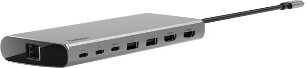 USB-C hub Belkin INC015BTSGY-CZ, 8 vrat, 100W, 4K, aluminij