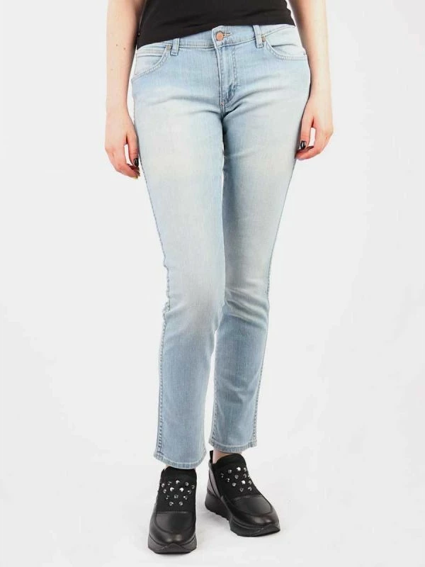 Denim hlače Hailey Sunfaded za ženske, Wrangler, modre