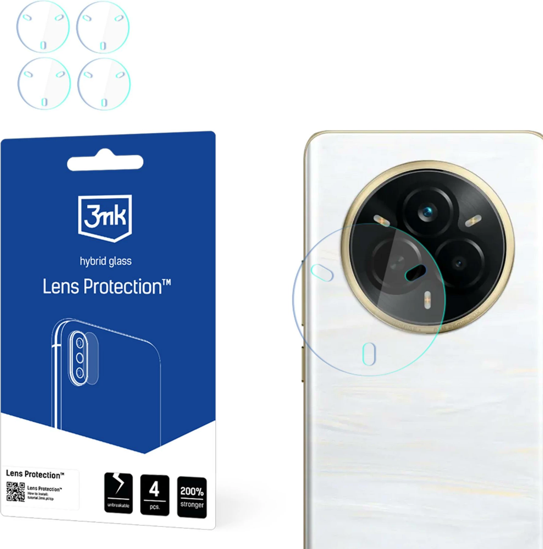 Zaščitno steklo za kamero 3mk Protection, za Realme 14 Pro+, 4 kosa
