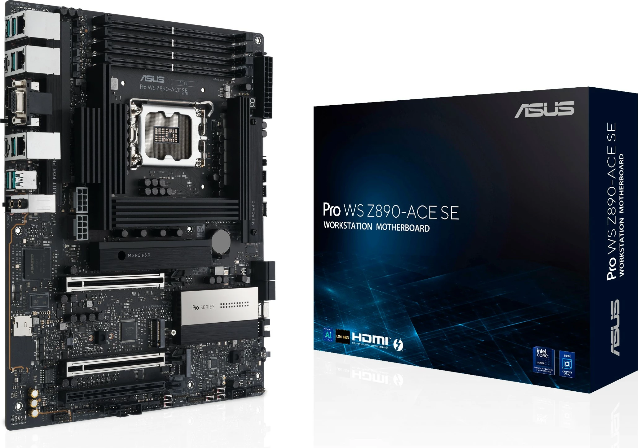 Plošča za delovno postajo ASUS Pro WS Z890-ACE SE, LGA 1851, DDR5 256GB, PCIe 5.0, Thunderbolt 4