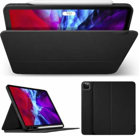 Ovitek z držalom za Apple Pencil za iPad Pro 11", iPad Air 10.9" LAUT Prestige Folio, črn