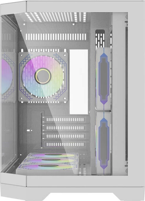 Računalniško ohišje z 6 ventilatorji aRGB Darkflash FT418, Mini Tower, belo