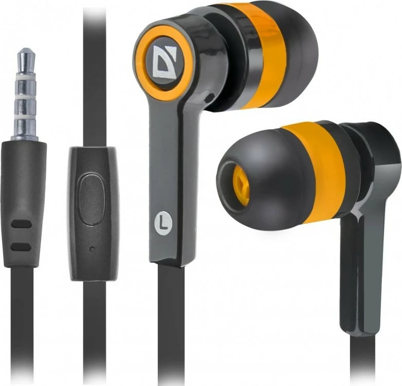 In-ear slušalke z mikrofonom Defender PULSE 420, 3,5 mm, črno-oranžne