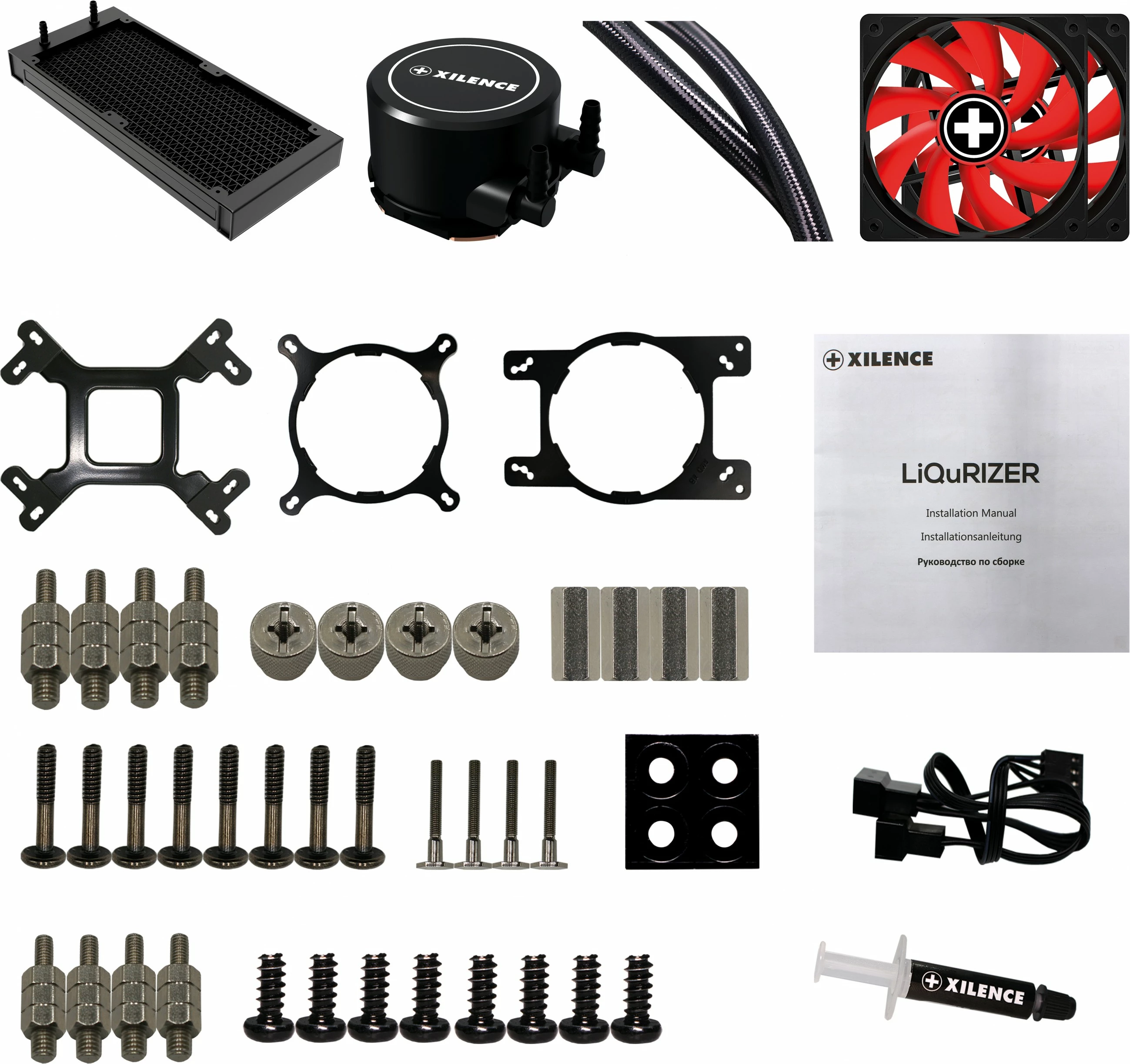 Vodeno hlajenje Performance A+ LiQuRizer LQ240, 240 mm, LED, črno - Xilence