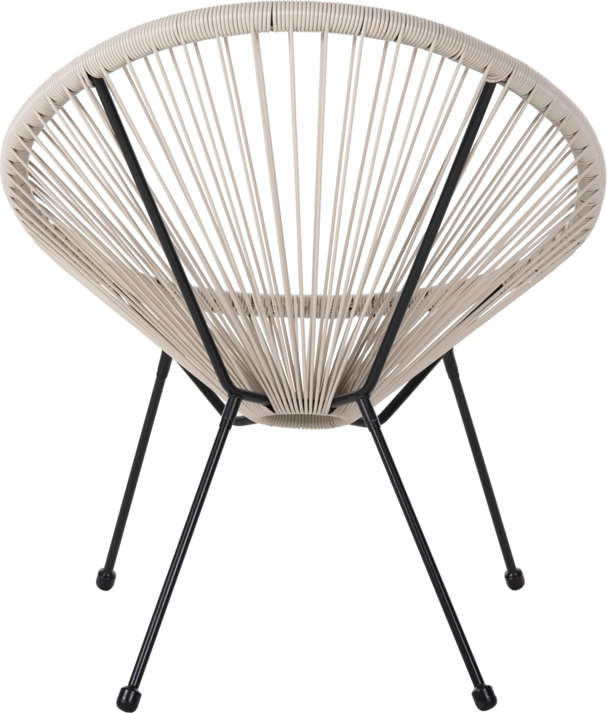 Vrtni naslanjač tipa gnezdo ACAPULCO FH5872.03 črna kovina-sintetični ratan v ecru 71x72x80Hcm
