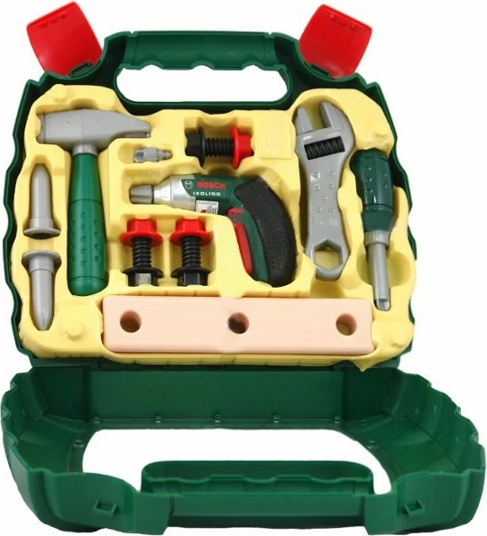 Set otroških orodij, Bosch Klein 8384, brez baterije, za fante, siva/zelena/rdeča/rumena