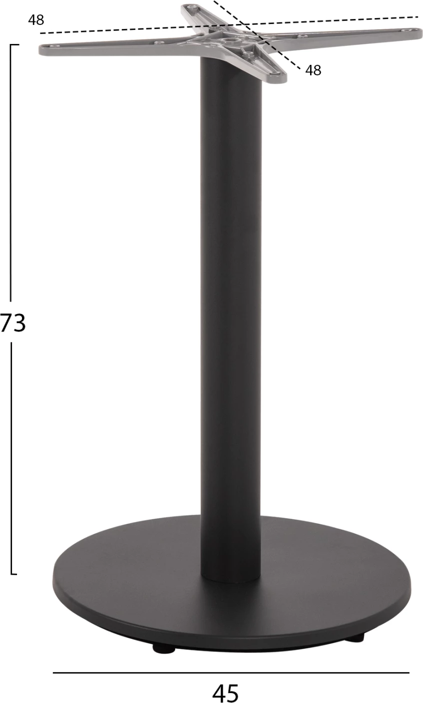 Osnova za mizo iz aluminija FH476.20 okrogla v sivi barvi 48x48cm križ Φ45Χ73Hcm