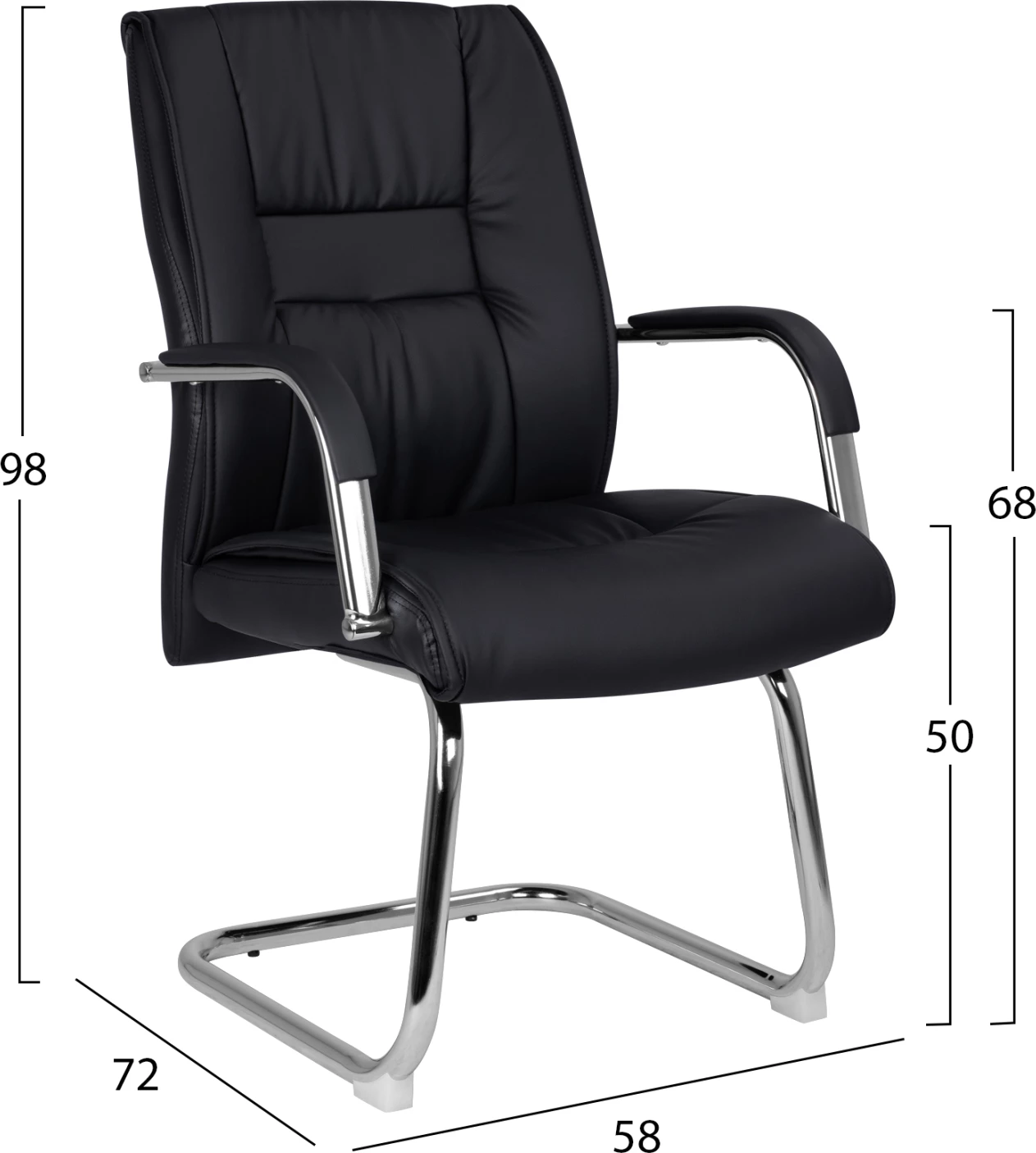 Konferenčni stol FH1107.01 črne barve 58x72x98cm, set 2 kosov