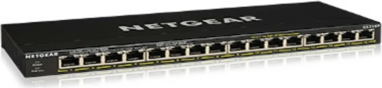 Switch NETGEAR GS316P, 16 vrat Gigabit Ethernet, PoE, črn