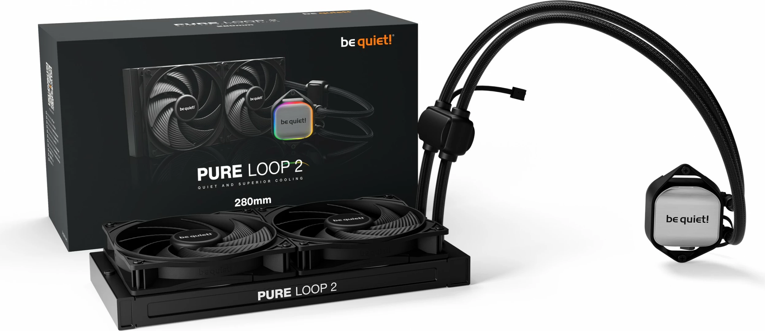 Hladilni sistem na vodno osnovi Be Quiet! Pure Loop 2, 280 mm, vse-v-enem, črn