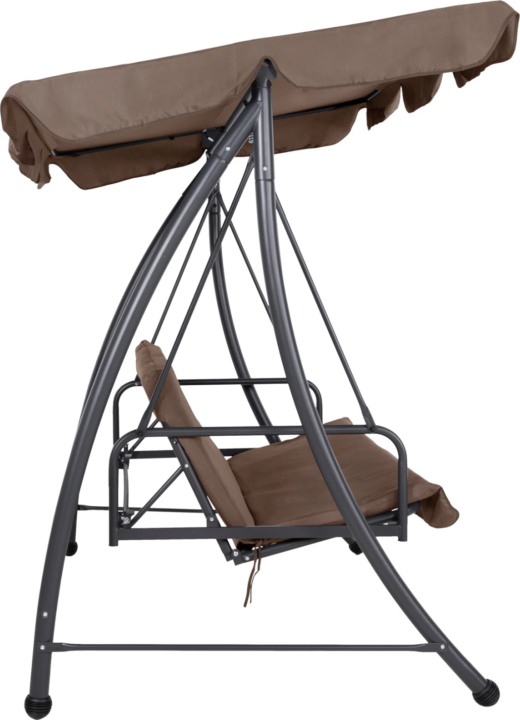 Gugalnica-postelja za verando s 3 sedeži LIKID FH5980.02 kovinski okvir v sivi barvi-tkanina v svetlo rjavi barvi 200x120x164H cm