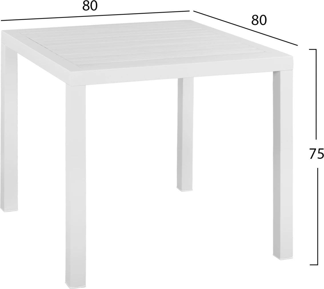 Aluminijasta miza 80x80, bela FH5572.01