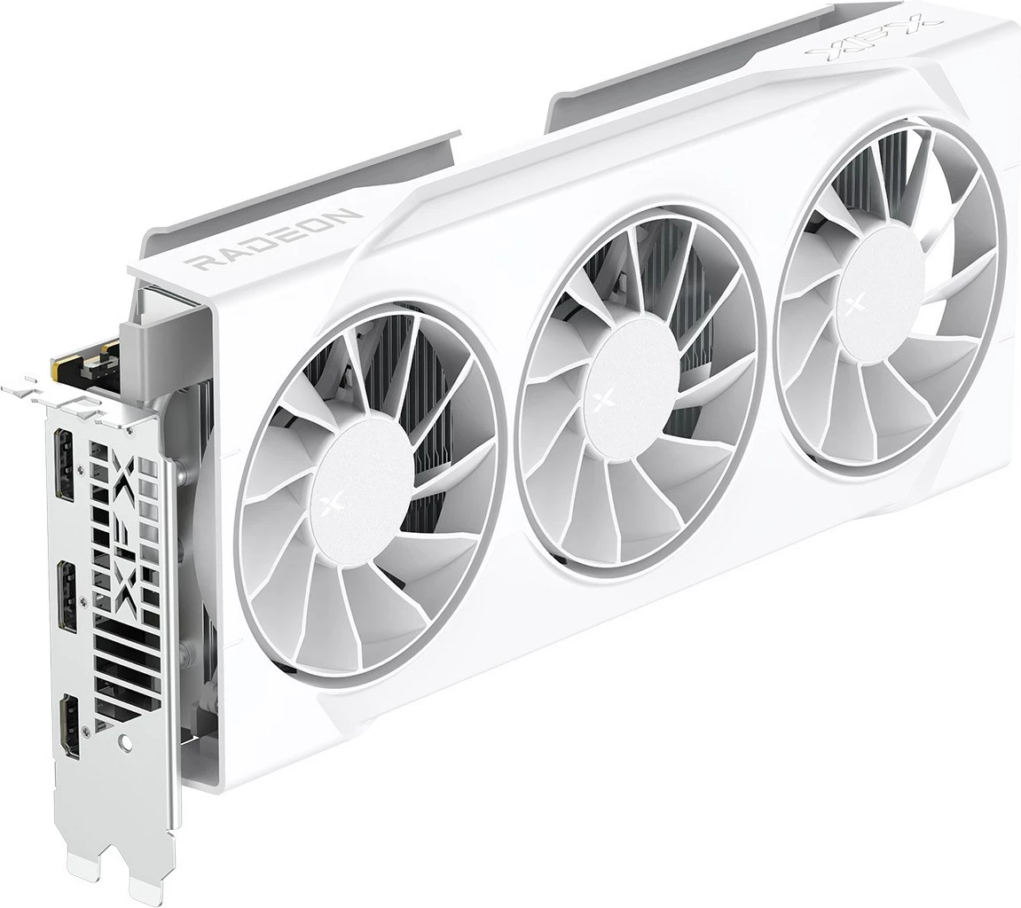 Grafična kartica XFX SWIFT RX 9060XT OC, 16 GB, 3 ventilatorji, bela