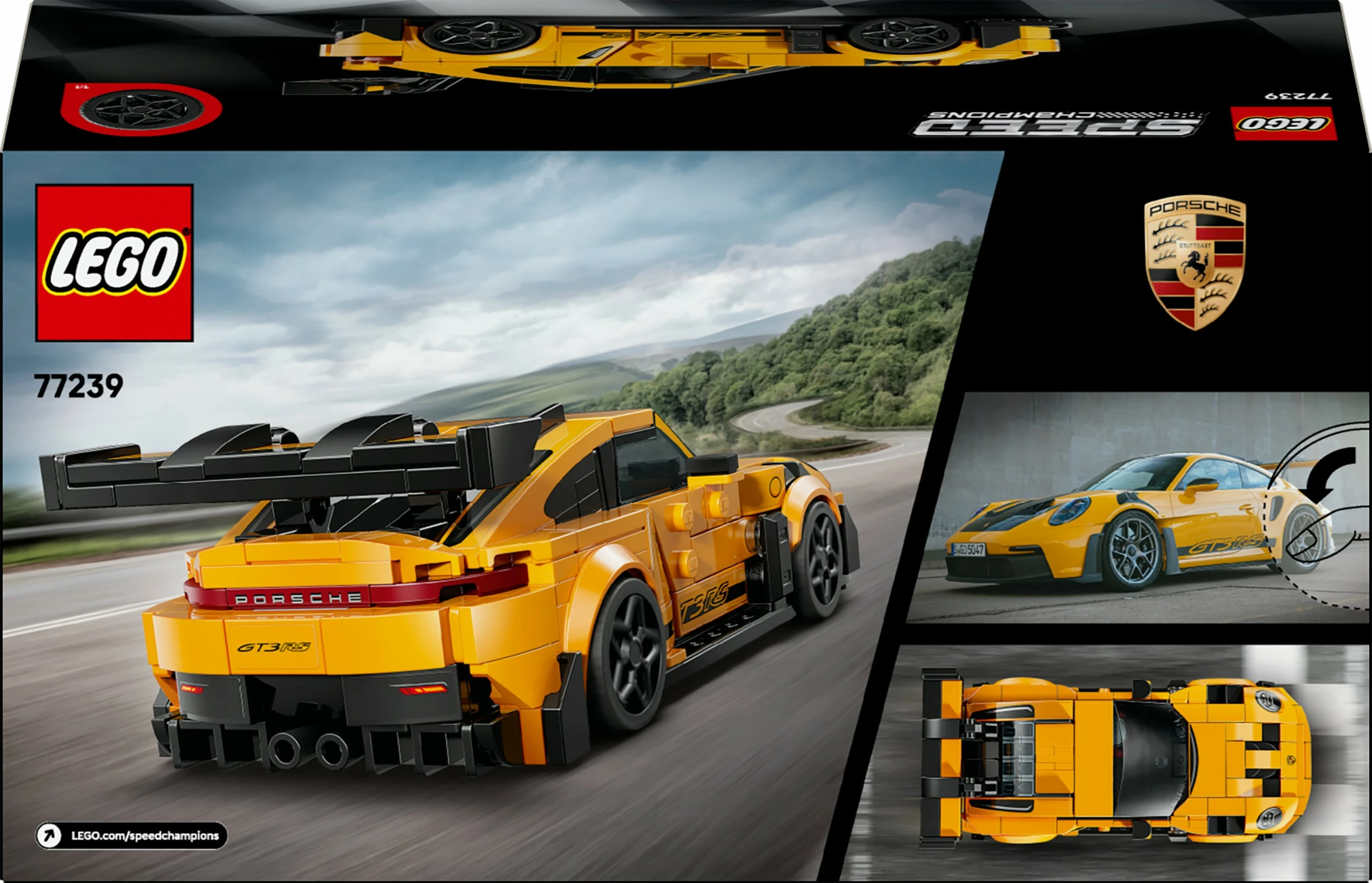 Set za gradnjo LEGO Speed Champions Porsche 911 GT3 RS 77239, 348 delov, večbarven