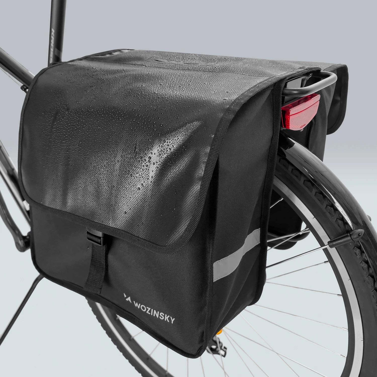 Dvostranska kolesarska torba Wozinsky WBB34BK, 28 l, črna, set dvojna