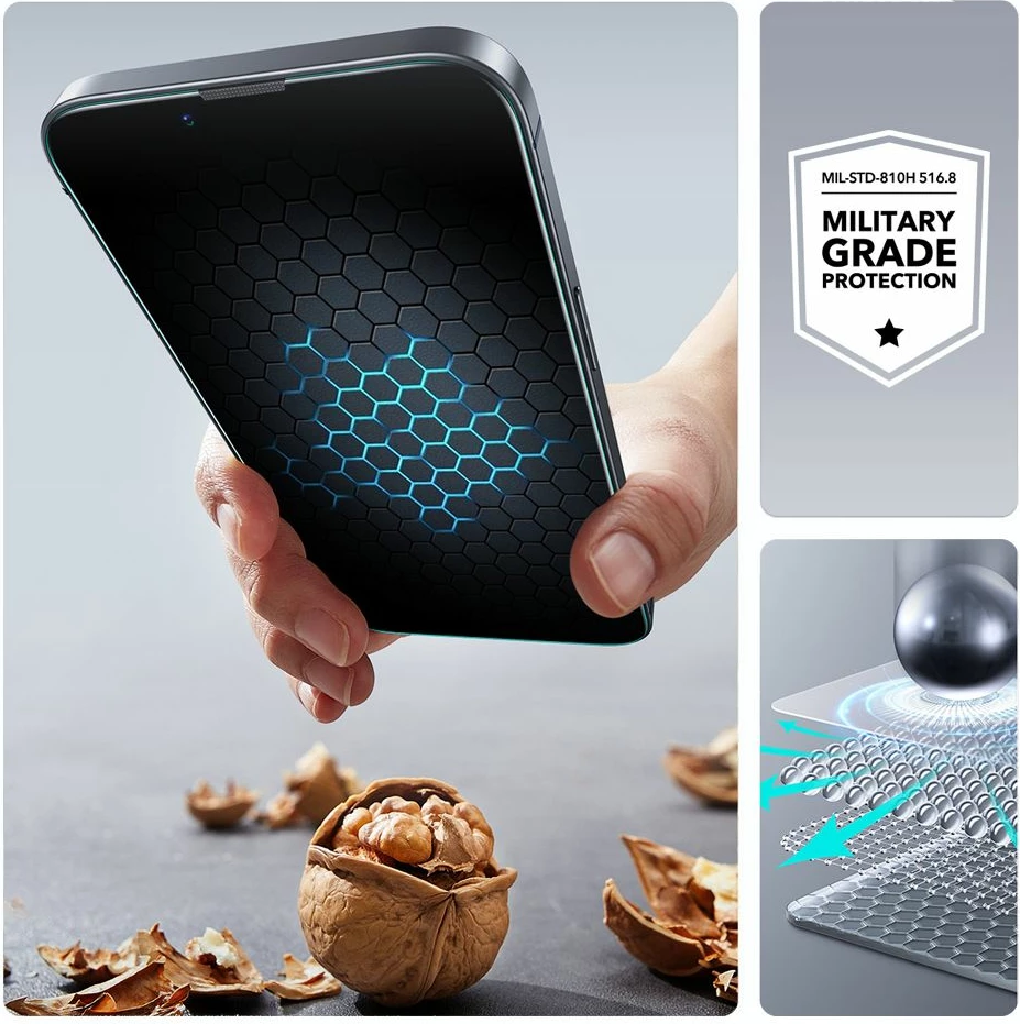 Kaljeno zaščitno steklo za iPhone 13 / 13 Pro / 14 / 16e, 2 kosa, ESR UltraFit