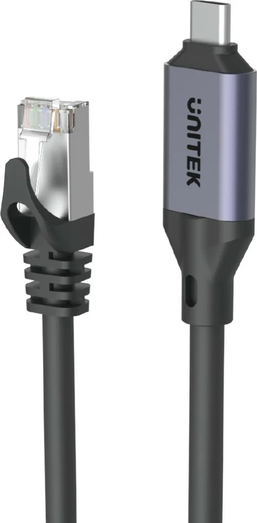 Ethernet kabel USB-C na RJ-45 Unitek, 5 m, črno-srebrn