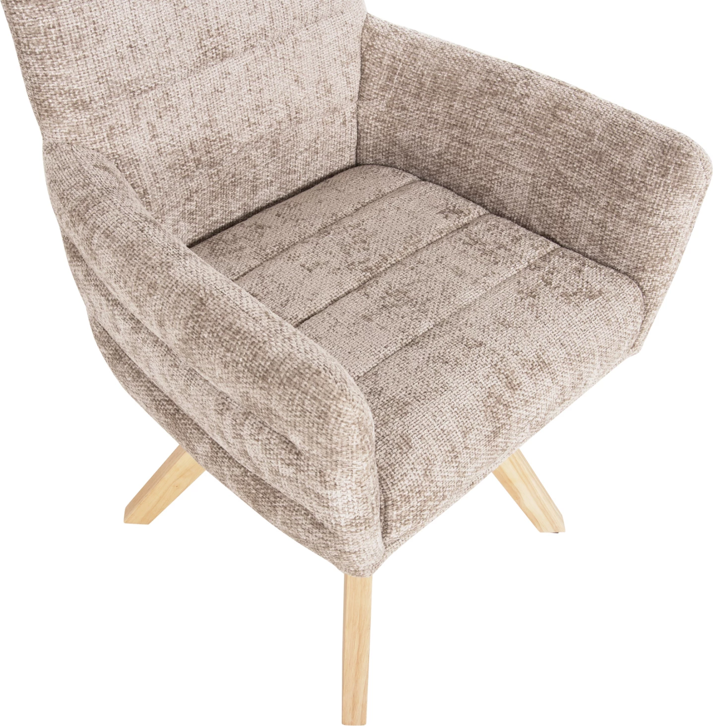 Jedilniški naslanjač GAZER FH9845.04 v bež tkanini-gumijasti nogi 66x63x91Hcm, set 2 kosov