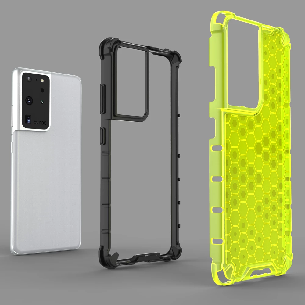 Ovitek Hurtel Honeycomb za Samsung Galaxy S22 Ultra, prozoren