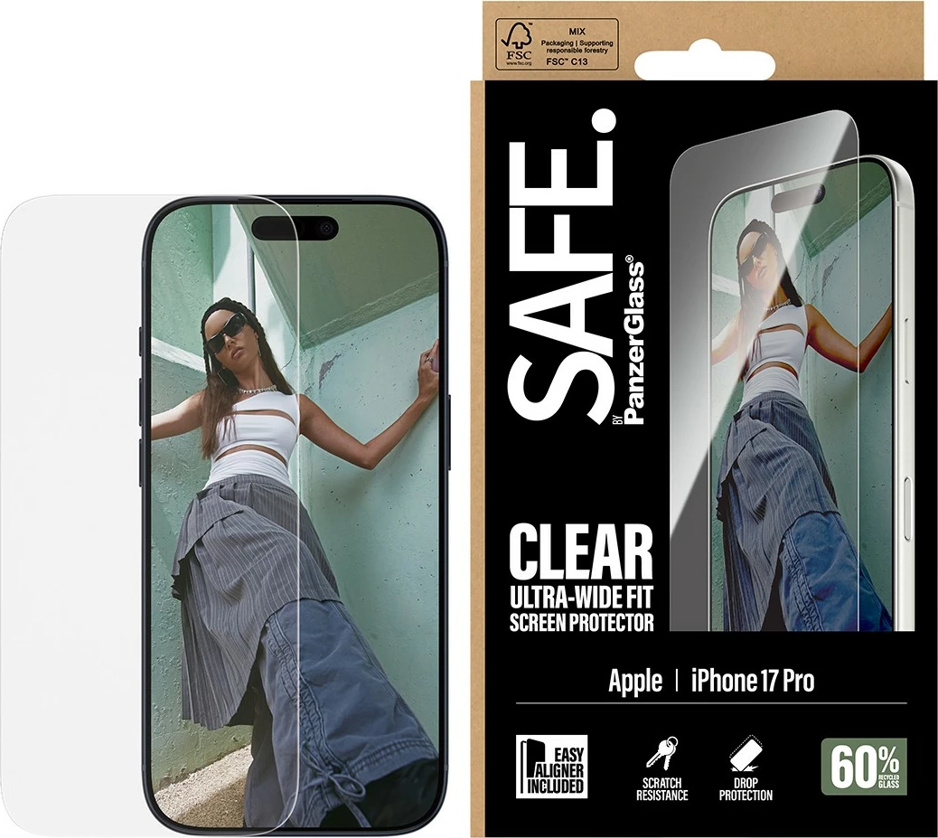 Zaščitno steklo PanzerGlass SAFE za iPhone 17 Pro/UWF