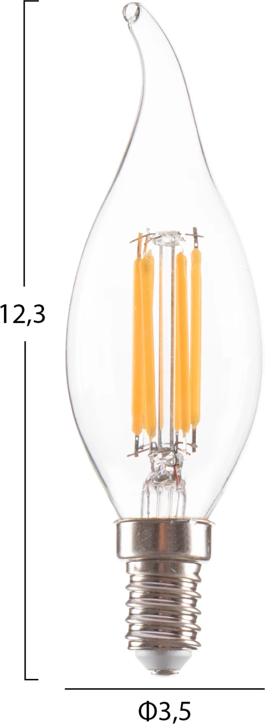 Žarnica v stilu plamena LED filament 6W E14 3000K prozorna zatemnljiva