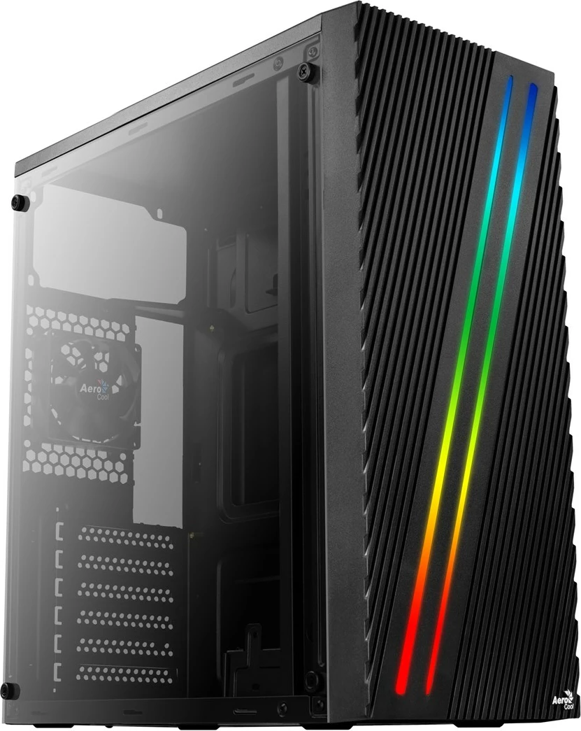Srednje ohišje z RGB osvetlitvijo Aerocool Streak, črno