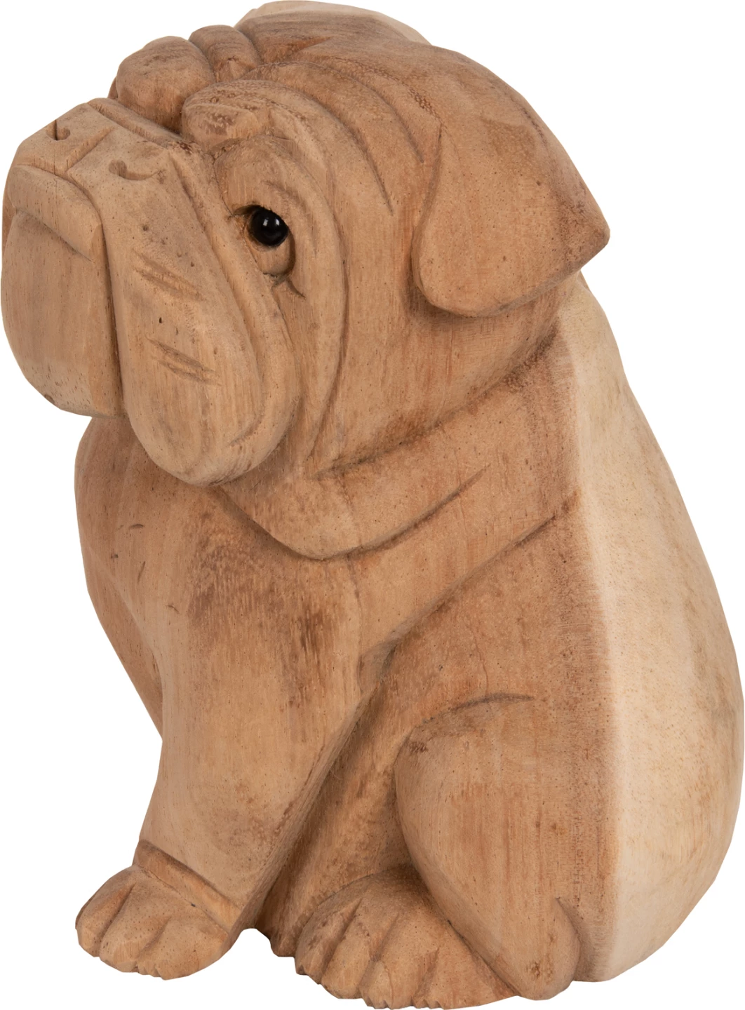 Talna dekoracija FH7925 buldog iz suar lesa v naravni barvi 18x14x20Hcm