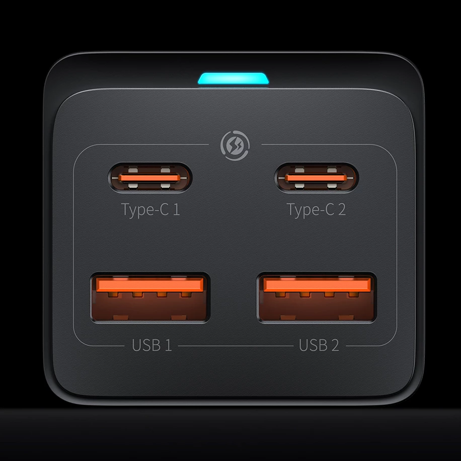 Univerzalni polnilec Baseus GaN3 Pro, 100 W, 2x USB-C, 2x USB-A, črn