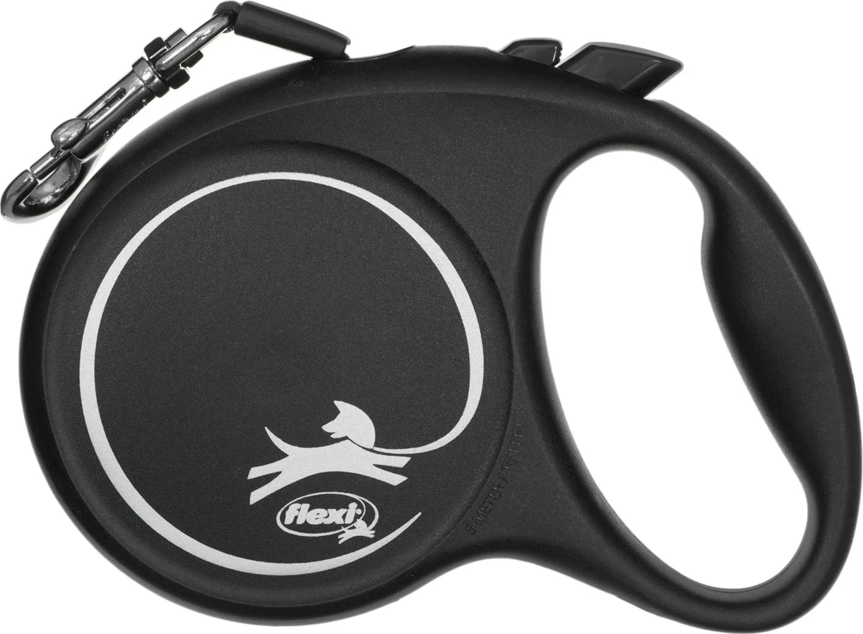 Raztegljiva vrv za psa Flexi, M, 5 m, črna