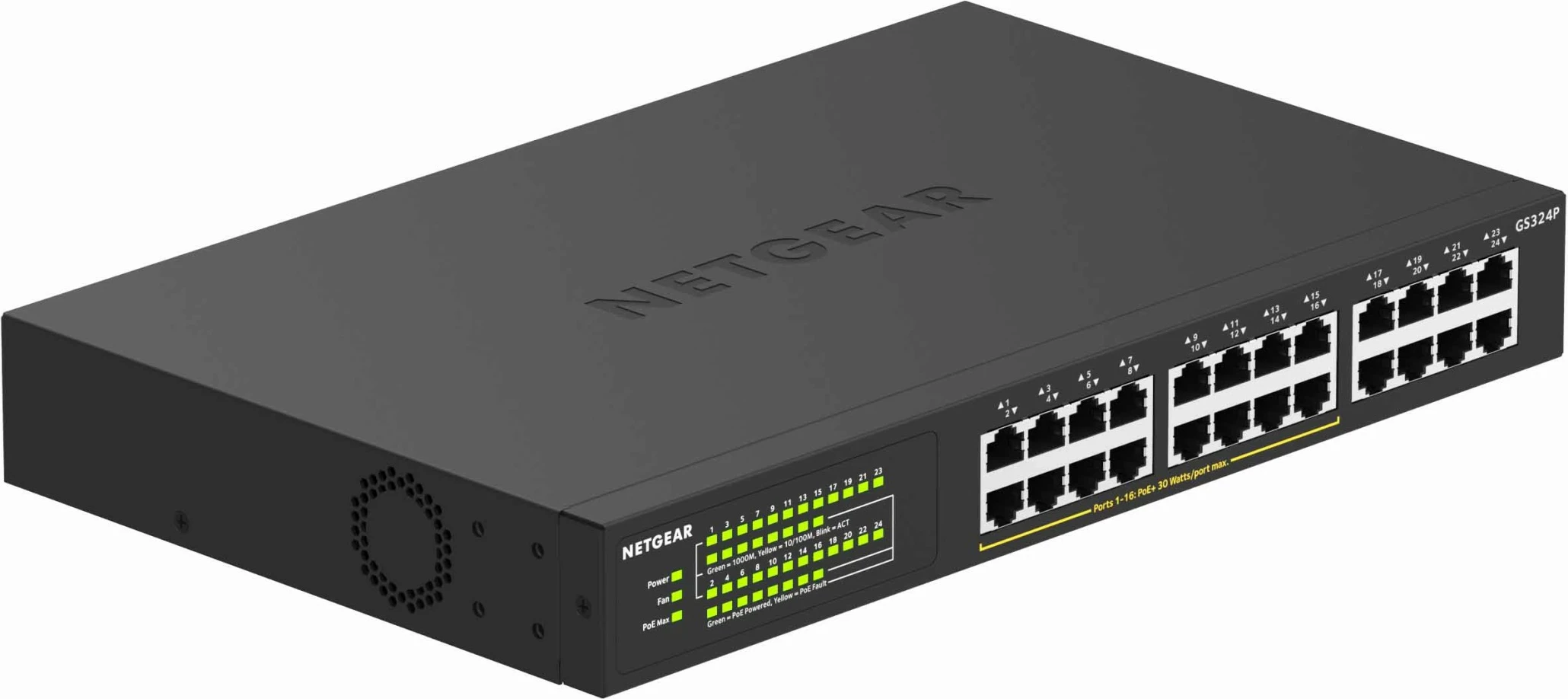 Preklopnik NETGEAR GS324P, Gigabit Ethernet, PoE, 24 vrat, 1U