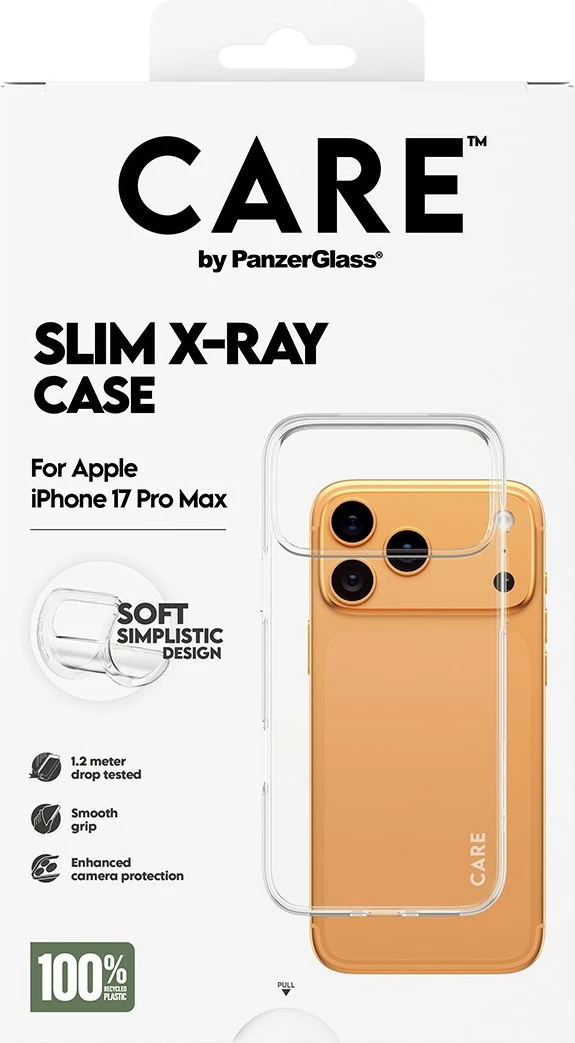 Ovitek za telefon PanzerGlass CARE fashionable X-Ray Soft Basic za iPhone 17 Pro Max, prozoren