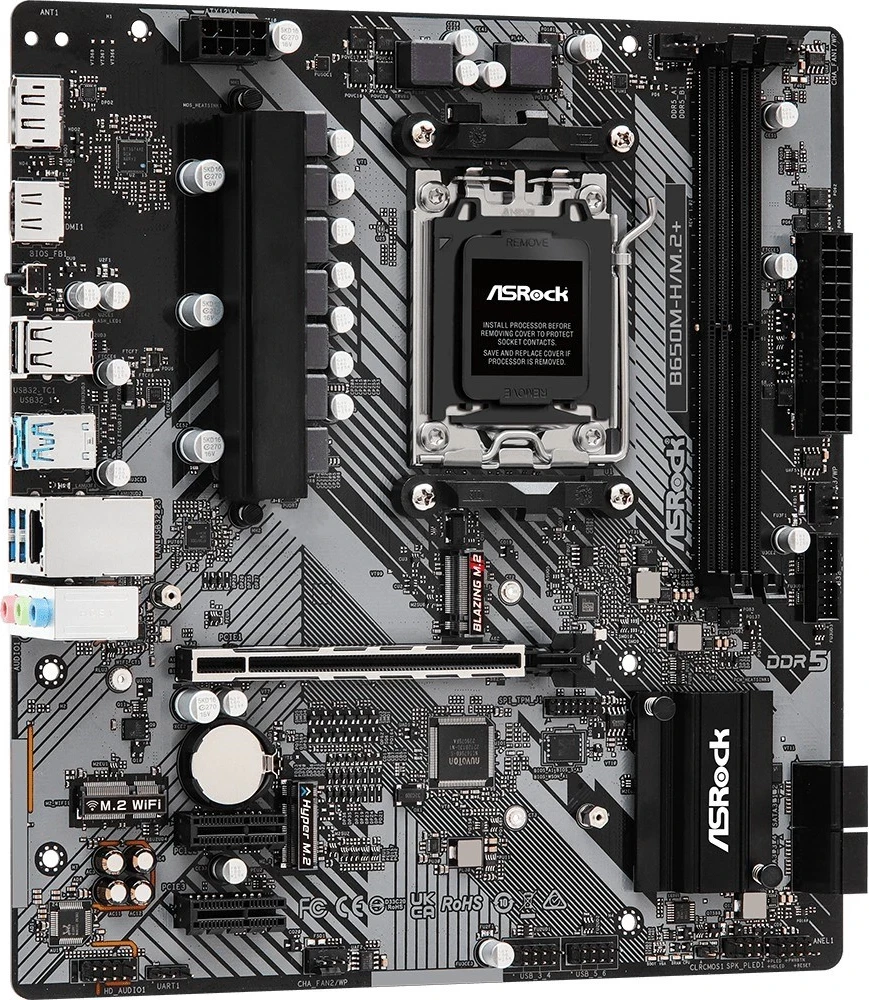 Plošča ASRock B650M-H/M.2+, micro ATX, plošča amë