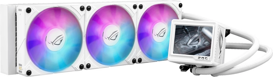 AIO vodno hlajenje, radiator 360 mm, ARGB, zaslon na bloku, velikost XL, belo — Asus ROG Ryujin III 360 ARGB Extreme 90RC0132-M0EAY0