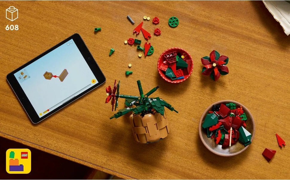 Božična zvezda, 608 kosov, večbarvna, LEGO Icons 10370