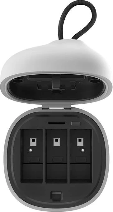 Vodoodporen polnilnik s 3 režami Telesin Allin Box za GoPro Hero 9/10 z 2 baterijami, siv