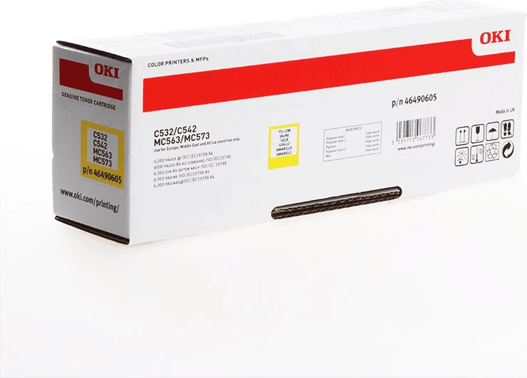 Toner kartuša XL, do 6000 strani, rumena, OKI 46490605