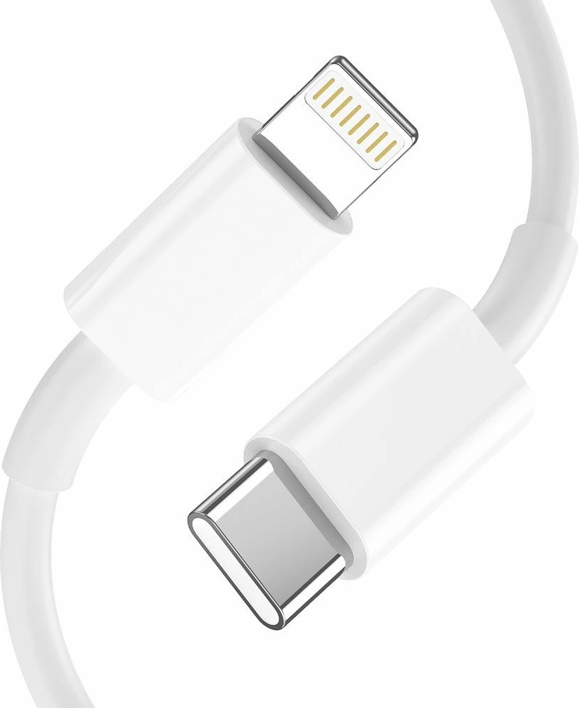 Stenski polnilec z USB-C PD 20W in USB-A QC 3.0 ter USB-C na Lightning kablom, Tech-Protect C20W, bel