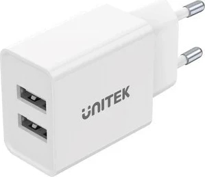 Polnilec UNITEK P1113A-EU, 2x USB-A, 12W, bel