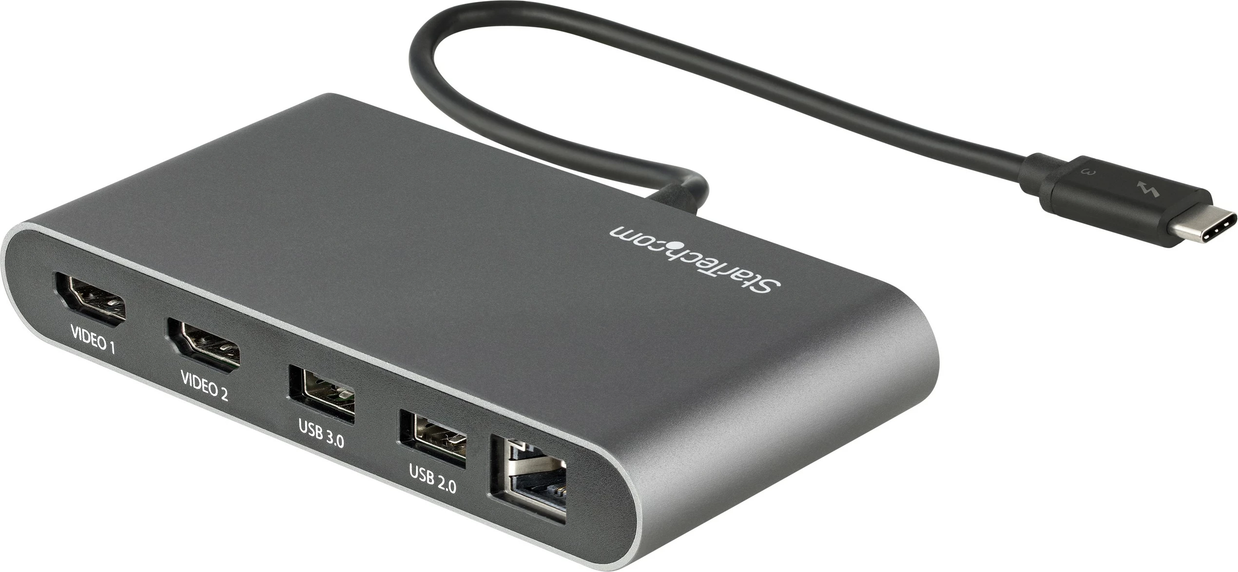 Mini priključna postaja Thunderbolt 3 StarTech, 2x HDMI, 1x LAN, 1x USB 3.0, 1x USB 2.0, siva