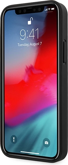 Ovitek za telefon, trd, saffiano umetno usnje, rdeč za iPhone 12 Pro Max 6.7" - Guess GUHCP12LVSATMLRE