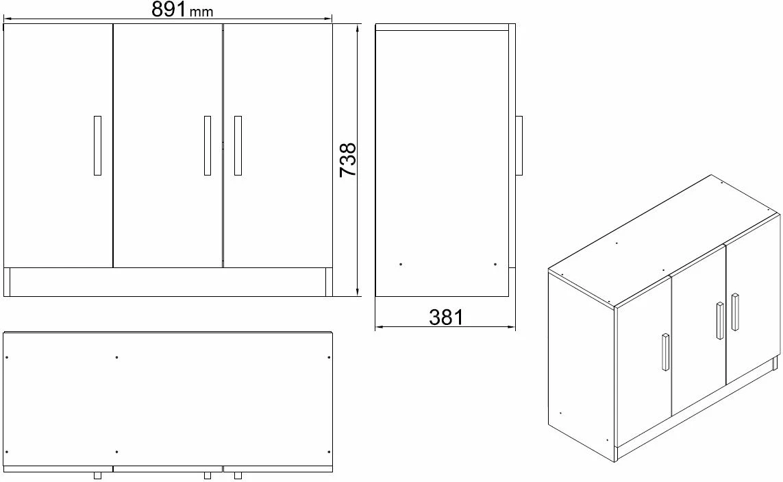 Pisarniški set pohištva Hanah Home Vo14-W, bel