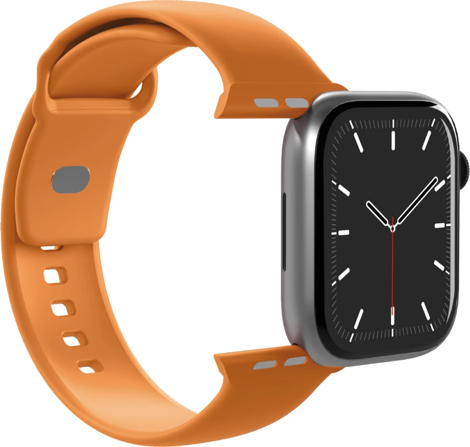 Silikonski pašček za Apple Watch, Puro Icon PUICNAW44ORA17, za 44/45/46/49 mm, 2 paščka S/M + M/L, oranžen