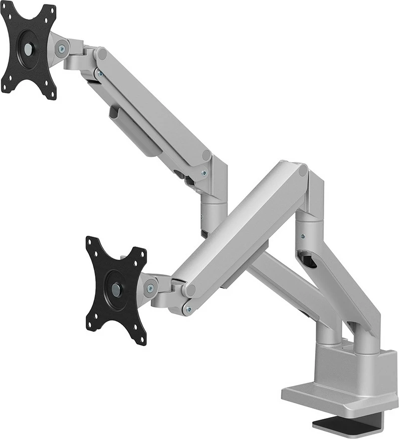 Dvojni nosilec za monitor, Neomounts DS70-250SL2, Clamp/Grommet, 9 kg, 43,2 cm (17"), 81,3 cm (32"), 100 x 100 mm, srebrn