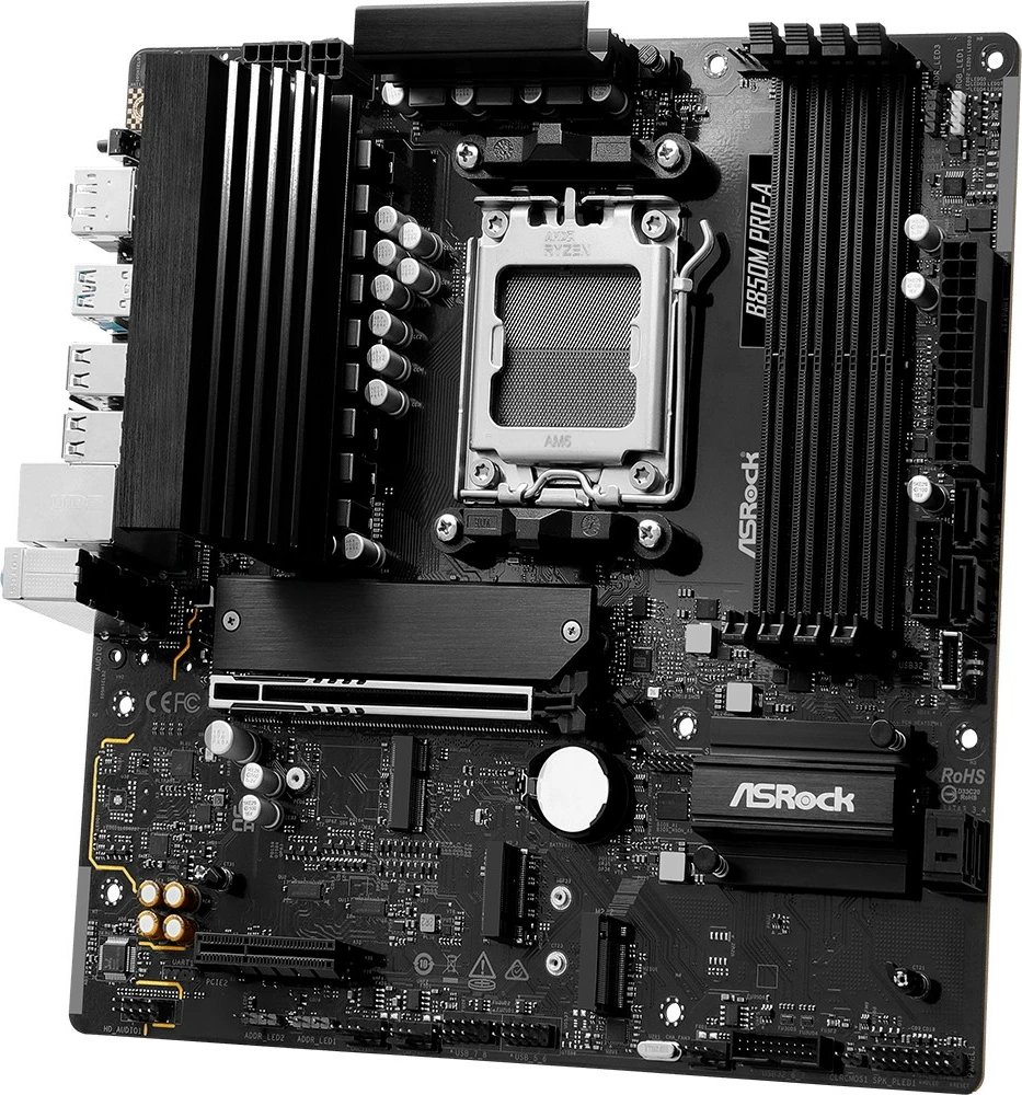 Matična plošča ASRock B850M PRO-A, Socket AM5, micro ATX, DDR5, črna