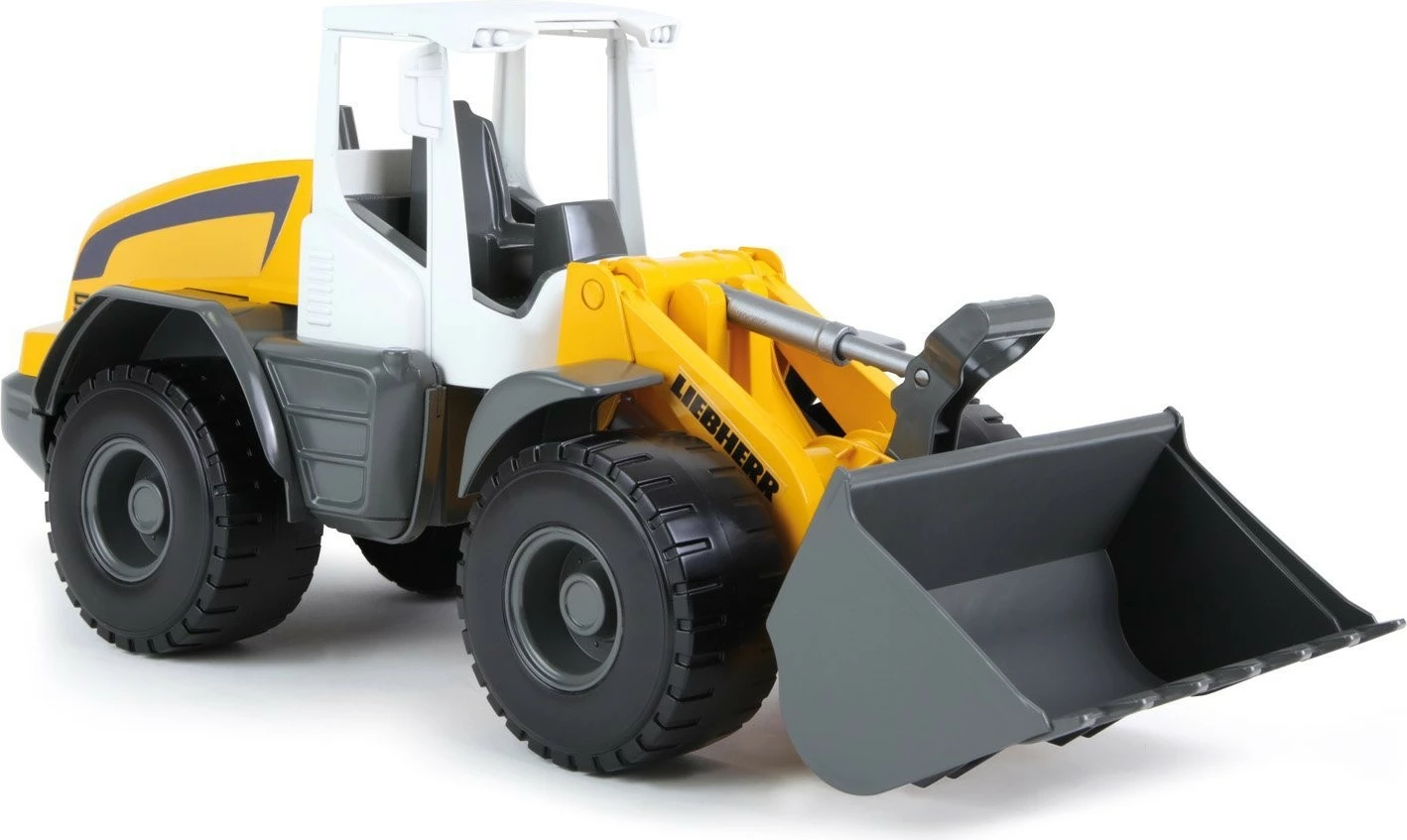 Ekskavator igrača Lena Worxx Liebherr L 538, plastičen, 48 cm, rumena/siva/bela