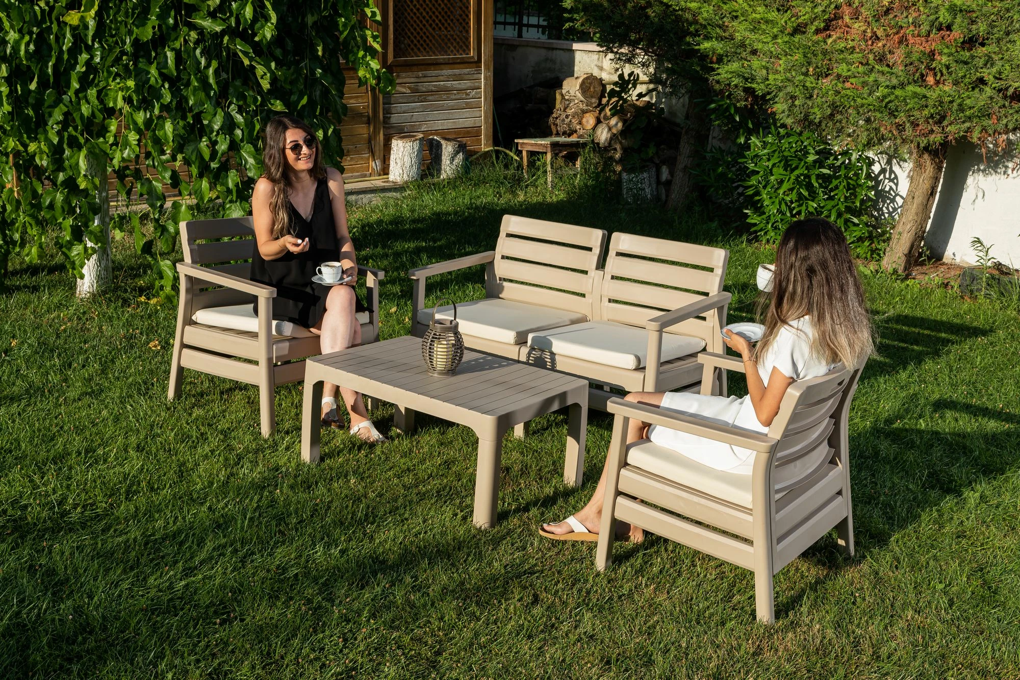 Set lounge za vrt, Skye Decor Solemare 125, puščavska bež