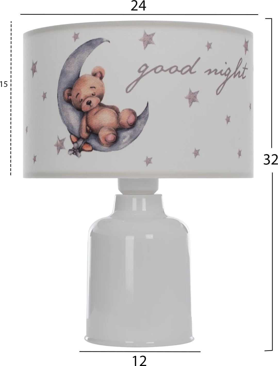 Namizna svetilka za otroško sobo iz blaga 'kapica' Φ24x32